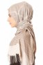 Alev - Beige Patterned Hijab