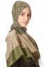 Alev - Khaki Patterned Hijab