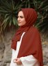 Alida - Dark Brick Red Cotton Hijab - Mirach