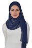 Alva - Navy Blue Practical Hijab & Underscarf