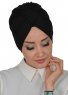 Amy - Black Cotton Turban - Ayse Turban 320001-3