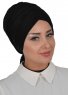 Amy - Black Cotton Turban - Ayse Turban 320001-2
