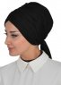 Amy - Black Cotton Turban - Ayse Turban 320001-6