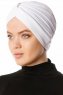 Arwa - White Crepe Chiffon Turban - Sehr-i Sal