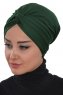 Astrid - Dark Green Cotton Turban - Ayse Turban