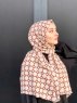 Atika - Beige Patterned Cotton Hijab - Mirach