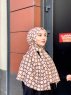 Atika - Beige Patterned Cotton Hijab - Mirach