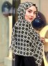 Atika - Khaki Patterned Cotton Hijab - Mirach