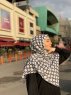 Atika - White Patterned Cotton Hijab - Mirach