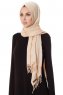 Aysel - Light Beige Pashmina Hijab - Gülsoy