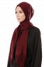 Aysel - Dark Bordeaux Pashmina Hijab - Gülsoy