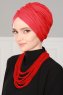 Fiona - Red Cotton Turban - Ayse Turban