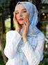 Bahr - Blue Patterned Hijab - Sal Evi