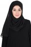 Carin - Black Practical Chiffon Hijab