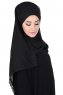 Carin - Black Practical Chiffon Hijab