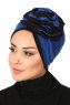 Clara - Blue & Black Cotton Turban