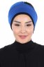 Clara - Blue & Black Cotton Turban