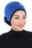 Clara - Blue & Black Cotton Turban