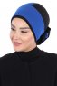 Clara - Blue & Black Cotton Turban