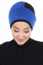 Clara - Blue & Black Cotton Turban
