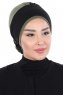 Clara - Black & Khaki Cotton Turban