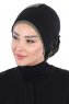 Clara - Black & Khaki Cotton Turban