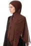 Derya - Brown Practical Chiffon Hijab