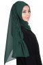 Disa - Dark Green Practical Chiffon Hijab