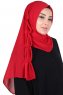 Disa - Red Practical Chiffon Hijab