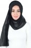 Disa - Black Practical Chiffon Hijab