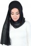 Disa - Black Practical Chiffon Hijab