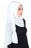 Disa - White Practical Chiffon Hijab