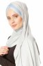 Duru - Light Grey & Light Blue Jersey Hijab