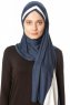 Duru - Navy Blue & Creme Jersey Hijab