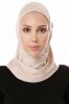 Elif - Light Taupe Sport Hijab - Ecardin