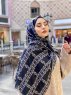 Elyas - Black Patterned Cotton Hijab - Mirach