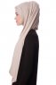 Eslem - Light Taupe Pile Jersey Hijab - Ecardin