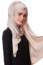 Eslem - Light Taupe Pile Jersey Hijab - Ecardin
