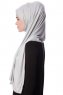 Eslem - Light Grey Pile Jersey Hijab - Ecardin