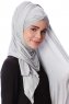 Eslem - Light Grey Pile Jersey Hijab - Ecardin