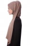 Eslem - Dark Taupe Pile Jersey Hijab - Ecardin