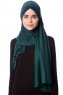 Eslem - Dark Green Pile Jersey Hijab - Ecardin