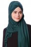 Eslem - Dark Green Pile Jersey Hijab - Ecardin