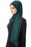 Eslem - Dark Green Pile Jersey Hijab - Ecardin
