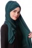 Eslem - Dark Green Pile Jersey Hijab - Ecardin