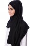 Eslem - Black Pile Jersey Hijab - Ecardin