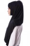 Eslem - Black Pile Jersey Hijab - Ecardin