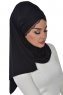 Filippa - Black Practical Cotton Hijab - Ayse Turban