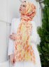 Gemila - Orange Patterned Hijab - Sal Evi