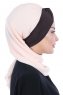 Gill - Beige & Brown Chiffon Turban